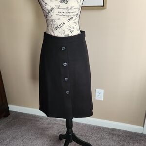 Aryeh Black A-Line Button Skirt